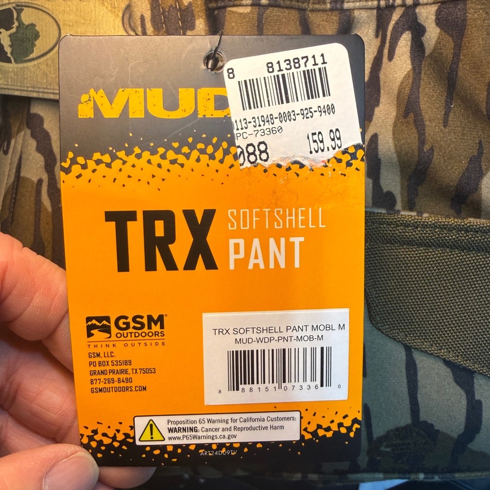 Muddy TRX Softshell Hunting Pants Mens M Mossy Oak Bottomland NWT Zipper Flaw - Picture 13 of 14